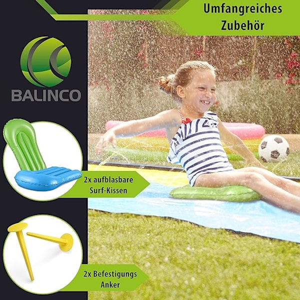 Vattenrutschbana, Längd 4,80 m x Bredd 1,40 m, Inkluderar 2x Surfbräda, D