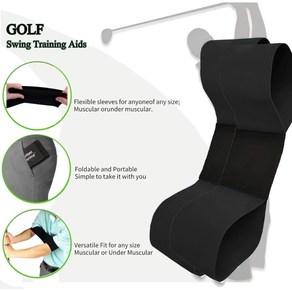 Golfträning Auxiliary Swing Arm Bälte, 2PCS Golf Swing Posture Correction Bälte Correction Muscle Mem