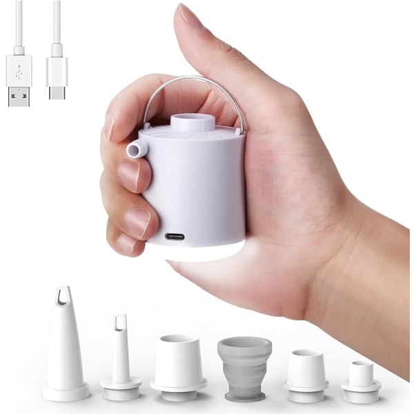 Elektrisk luftpump, elektrisk med USB, 5 munstycken, laddningsbart batteri