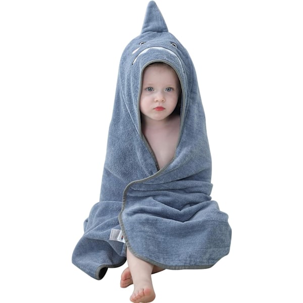 90x90cm, Grå, 0-6 år, Unisex Baby Toddler Kids Animal Hooded Cotton Shower Beach Bath Towel