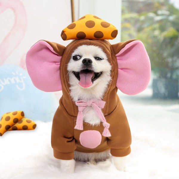 (M) Christmas autumn and winter new pet clothes cats and dogs Teddy clothing small and medium-sized dog fleece sweatshirt cartoon