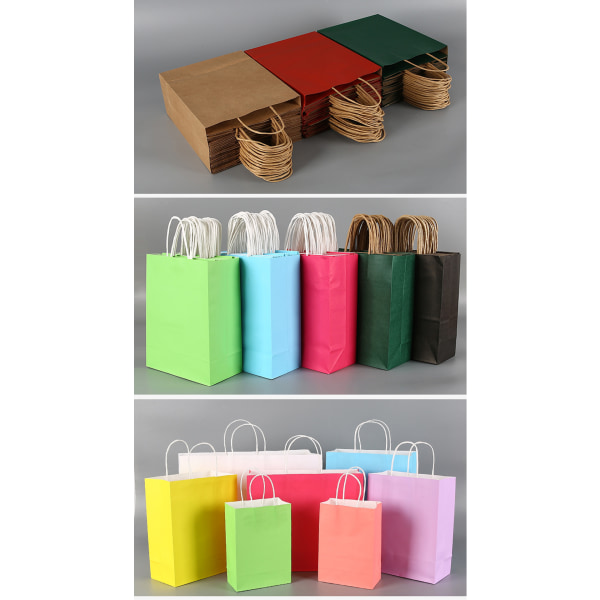 Paket med 20 presentpåsar godispapperspåsar färgglatt kraftpapper