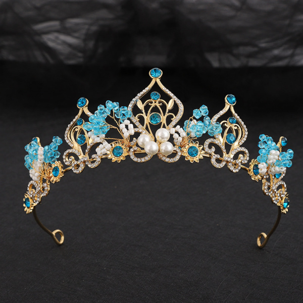 Blå krona Kristall Blomma Ornament