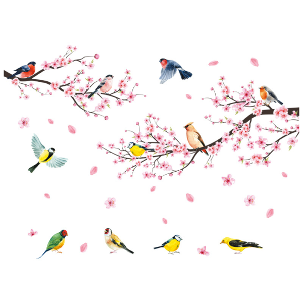 Spring peach blossoms Wall Stickers Decals Peel and Stick Removable for Nursery Bedroom Li