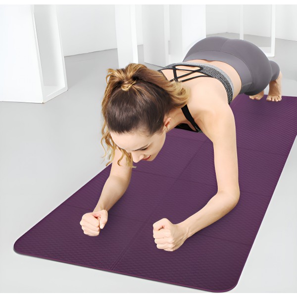 Lila yogabolster, vikbar yogamatta