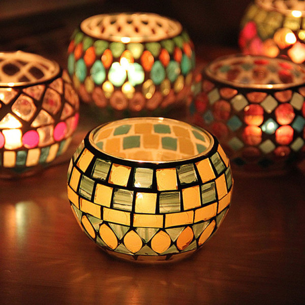 Ljuslykta med ljus skuggeffekt Orientalisk dekorativ lampa