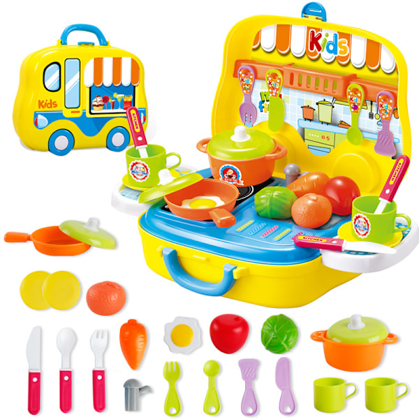 Children's Play House Toy Kitchen Tableware-Yellow