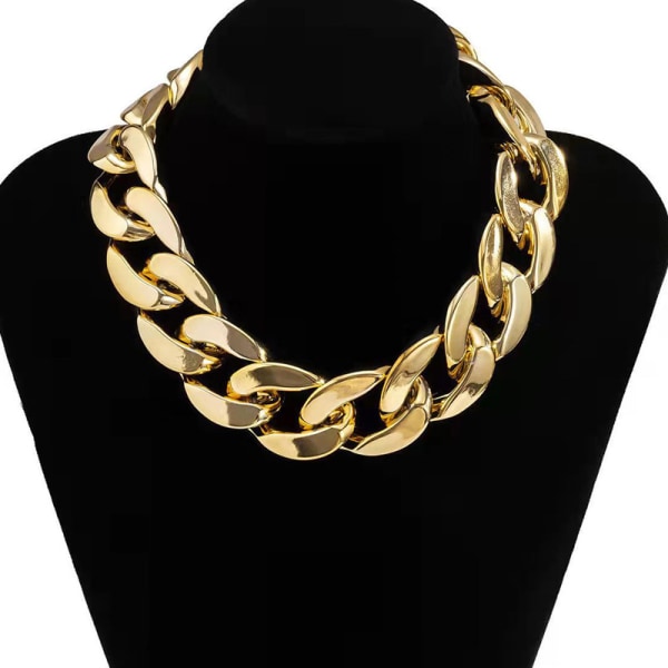 Set med 4 Exaggererade Akryl Stora Kedjan Halsband Kvinnor Statement Hip Hop Vridna Chunky Tjocka Choker Gotiska Smycken