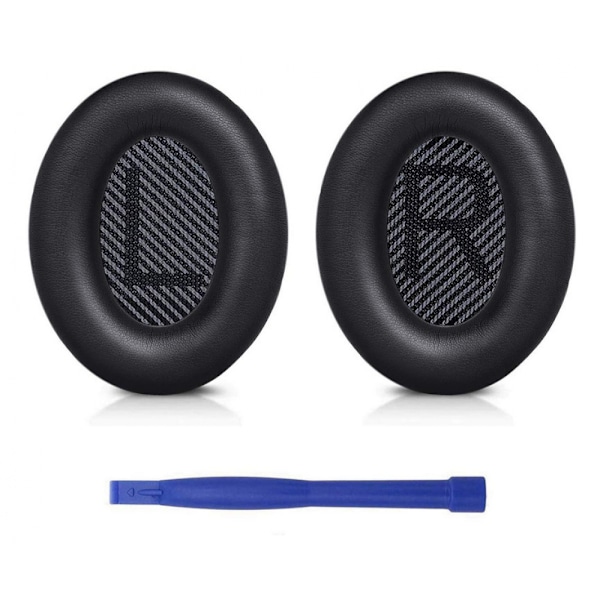 (Black)Replacement Earpads Cushions for Bose QuietComfort 35 (QC35) & Quiet Comfort 35 II (QC35 ii) Headphones with Softer Leather