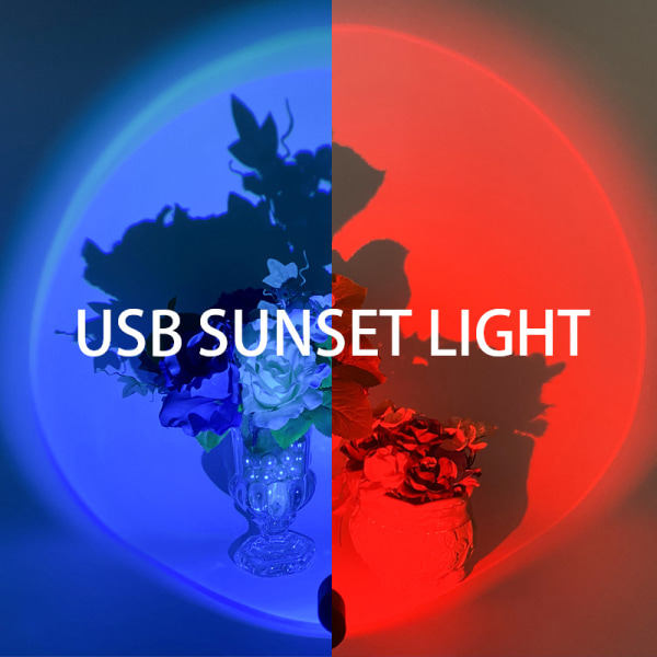Solnedgångslampa Solnedgångslampa Sovrumsprojektor Golvlampa LED Nattljus Projektor 180° rotation USB laddning för fotografering Festrumsdekoration