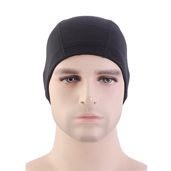 Svart mesh kupolmössa för peruktillverkning elastiska hårnät med bred elastisk band 5 st/paket
