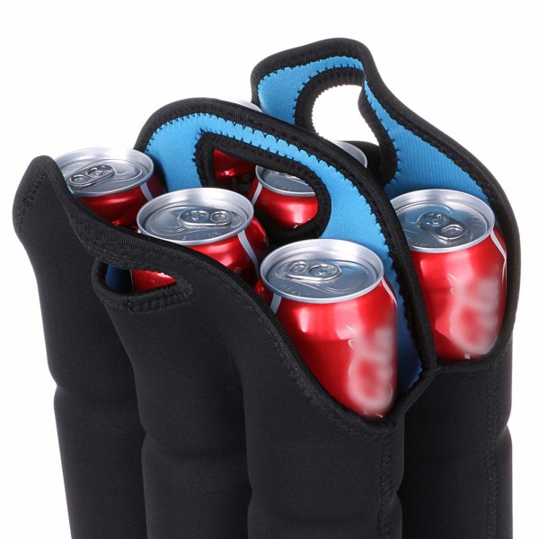 Blå ölkylväska, hållare för ölflaskor