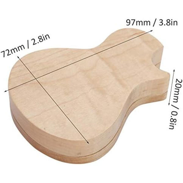 Plektrumfodral med plektrum, träfodral och tillbehör för gitarrspel