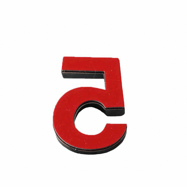 3D brons brevlådenummer 0-9-Svarta, självhäftande husnummer