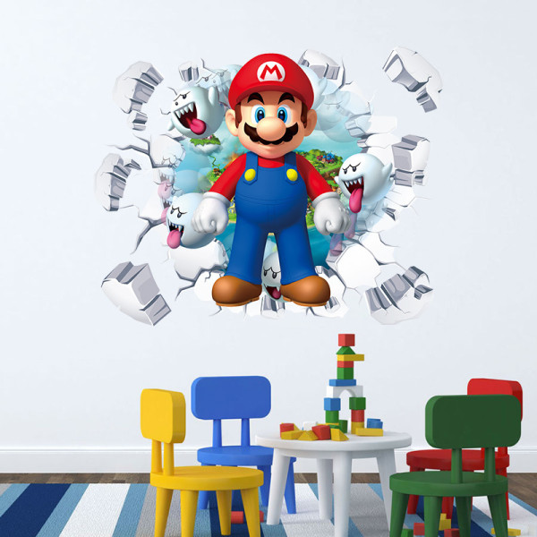 Mario wallsticker, tapet, PVC, rumsdekoration, 55*38cm