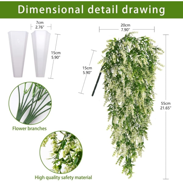 Konstgjord växt 2 st UV-beständiga konstgjorda hängväxter