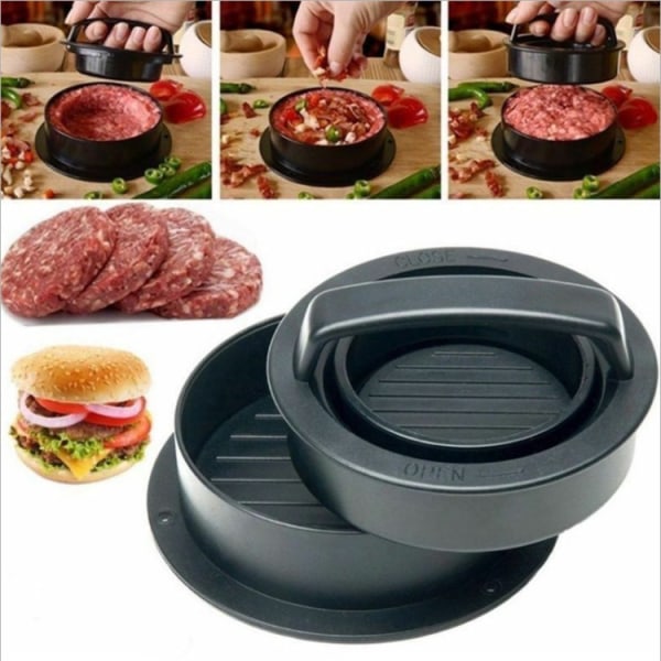2 i 1 hamburgerpress - mald biffpress i olika storlekar - hamburgermaskin för köttfärs - grill eller panna