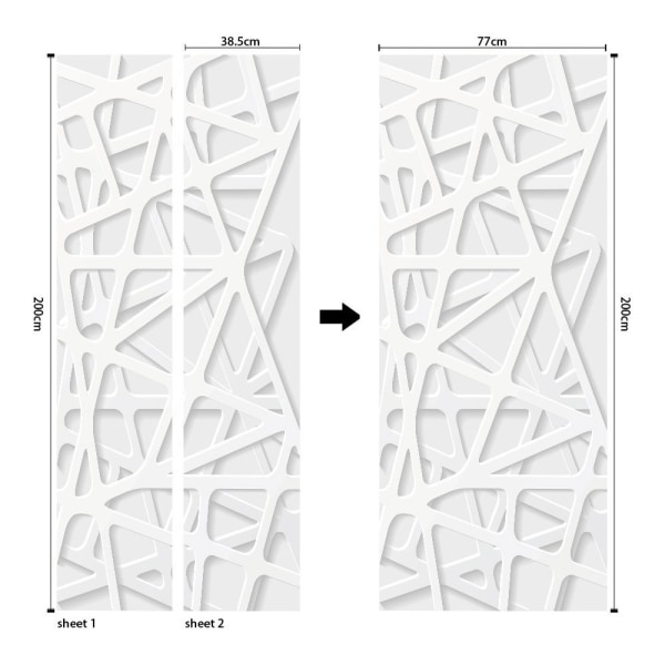 3D geometrisk dörrklistermärke självhäftande PVC-dekal