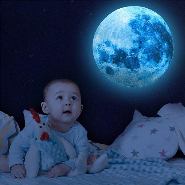 Blå-Glow in The Dark Stars til loftet, Glow in The Dark Stars og Moon Wall Decals, Ceiling Stars Glow in The Dark Kids