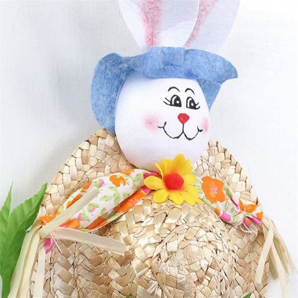 Easter Rabbit Hat, Easter Straw Hat Handgjord Färg Halm Hatt Söt