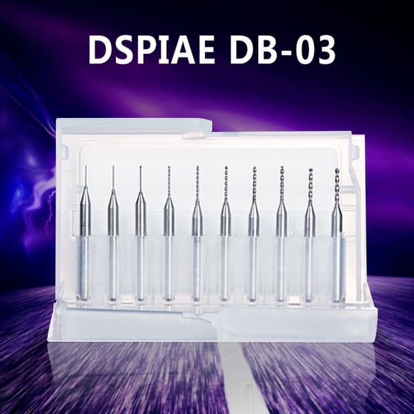 DSPIAE DB-03 Borehoved 0,3-1,2 mm Modelværktøj Sølv Håndværktøj Hobbytilbehør 10-delt set