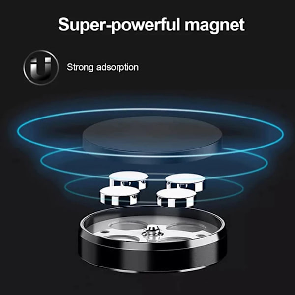 Magnetisk Bilholder Universal Stativ til iPhone Xiaomi Huawei Samsung Dashboardmontering Silver
