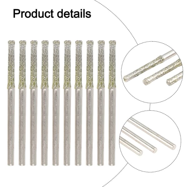 10-delte 0,8-2,5 mm diamantborehoveder med 2,35 mm skaft til glas, jade, rav, smykkefliser, sten 10 pcs  2.5 mm