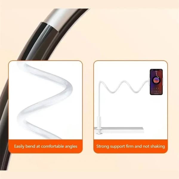 Justerbar doven mobiltelefonholder fleksibel armklipsstativ universel smartphone-montering Black