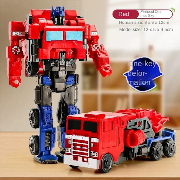 Et-trins deformation bilrobotlegetøj - transformerende actionfigur til børn, puslespilsmodel Blue