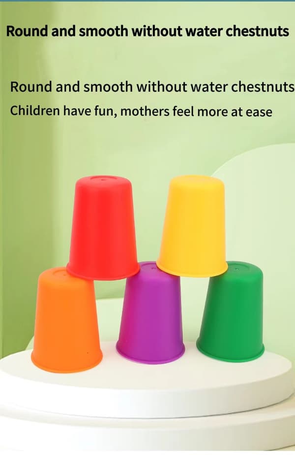 Montessori Mini Stack Cup Spil - Pædagogisk farvekognition og logiktræning for børn Multicolour