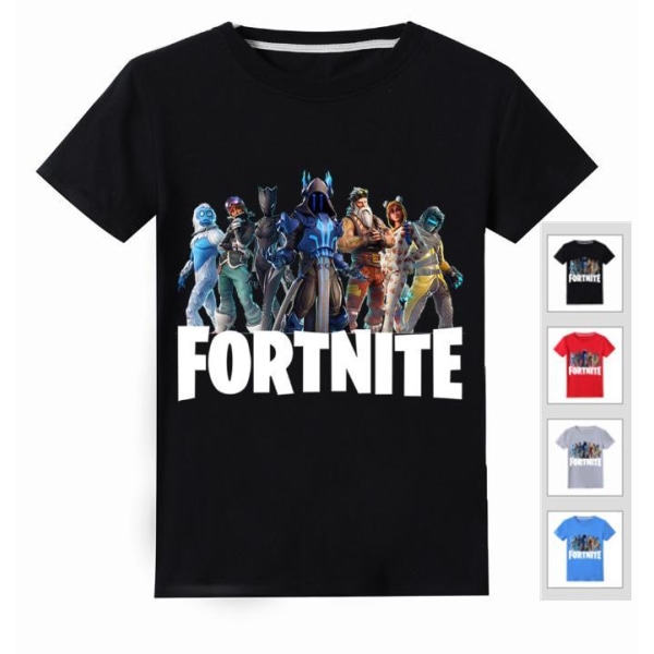 T-shirt med Fortnite print 4 størrelser størrelse 130-150 til børn Blue Blå 150
