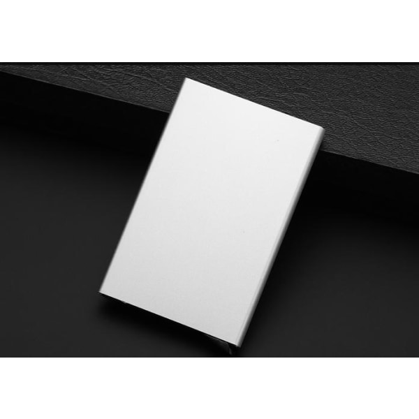 Pop-up kortholder - Aluminiumsrummet beskytter (RFID-sikker)-LEMAN Silver