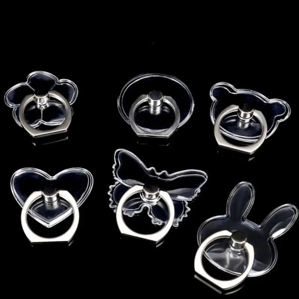 Universal Magnetisk Telefonholder Ringstativ til iPhone 12XS Transparent Mobiltelefon Rabbit head