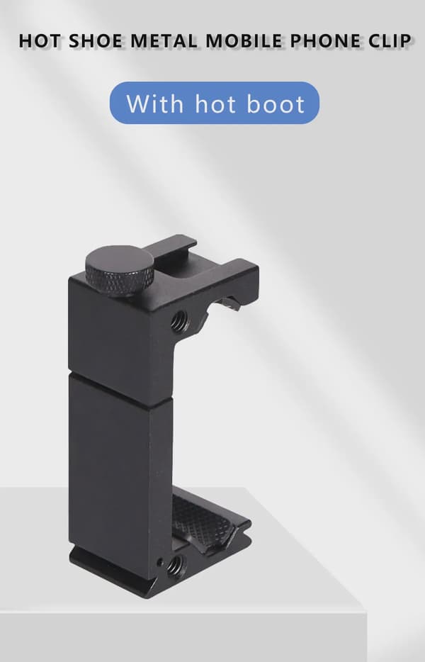 Universal telefonholder i aluminiumslegering med klemme og kold sko til iPhone Black
