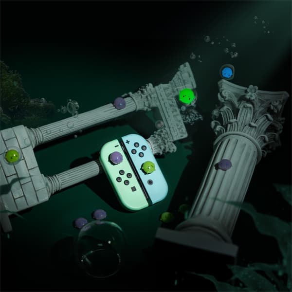 Luminous Angel Ghost Silikon Mjukt Thumb Stick Greppkåpa Joystick Skyddsskydd För Switch OLED NS Lite Joy-con Thumbstick Fodral E