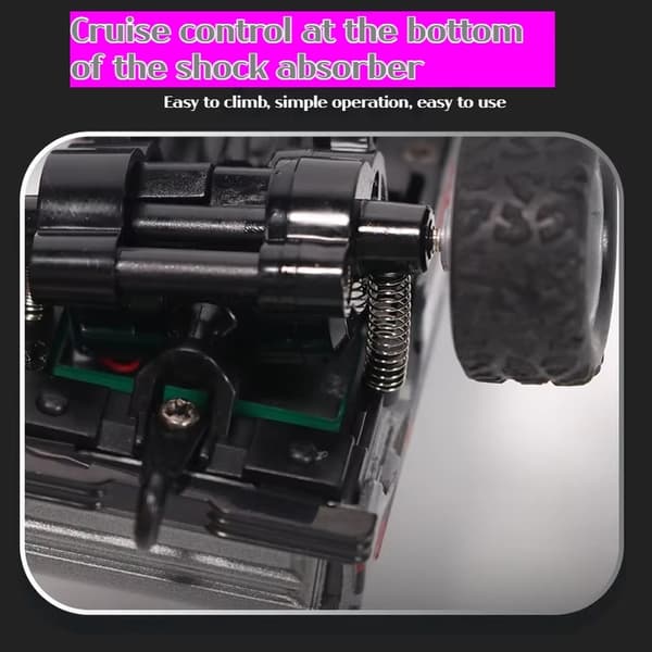 1:64 Speed ​​​​Mini terrängfjärrkontroll Billegering Cool belysning Stötdämpning Bordsdator Tävlingsleksak Liten present Blue