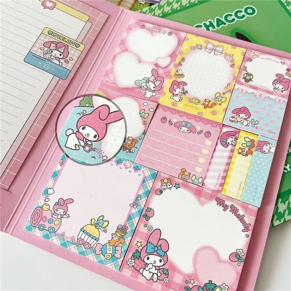 Kawaii Cartoon Hello Kitty Paste Sticky Note Mymelody Cinnamoroll Söt Kuromi Notebook Student School Office Paper HelloKitty