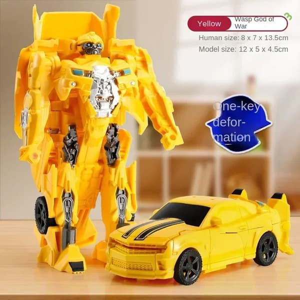 Transforming Car Robot Toy – One-Step Deformation Anime Action Figur – Pusselmodell Blue