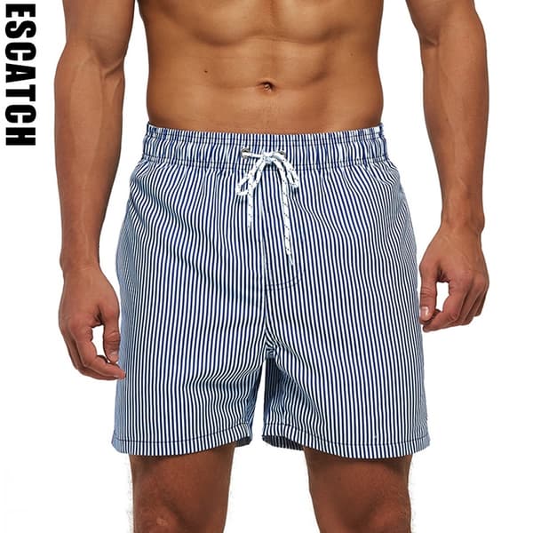 Snabbtorkande herrshorts med vertikala randar, nya ankomster 2026, sommar, strandsurfing, andningsbart nätfoder, plusstorleksshorts XL