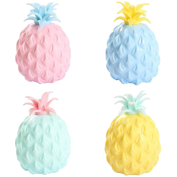 Fidget Toys sensorisk leksaker tryck boll  Ananas Frukt CE Godkänd Blue Blå