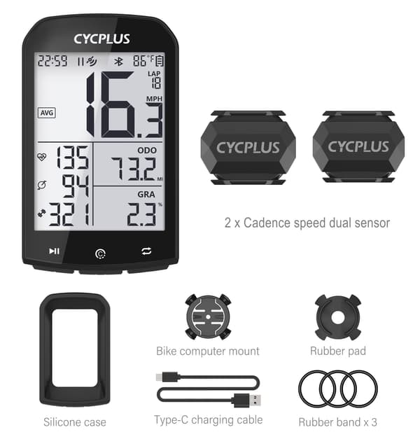 CYCPLUS M1 GPS-cykeldator Cykelhastighetsmätare Bluetooth 5.0 ANT+ för Garmin Zwift Bicycle computer M1