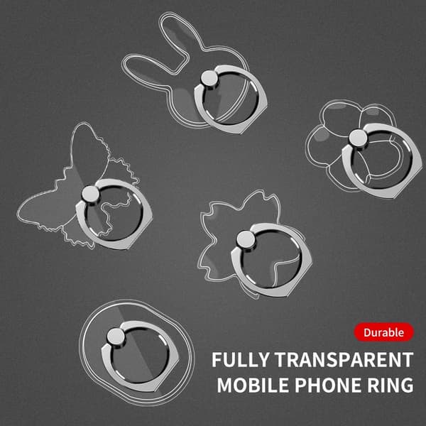 Transparent Fingerring Mobilholder Stativ til iPhone X Samsung Smartphone Bilmontering Love