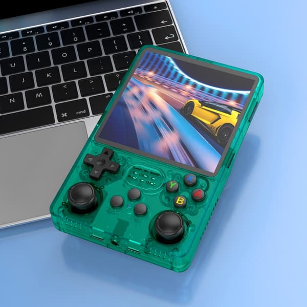 standard Sale 4" IPS Big Screen R36S Plus Retro Handheld Game Console Linux 64-bit System RK3326 Red 64G
