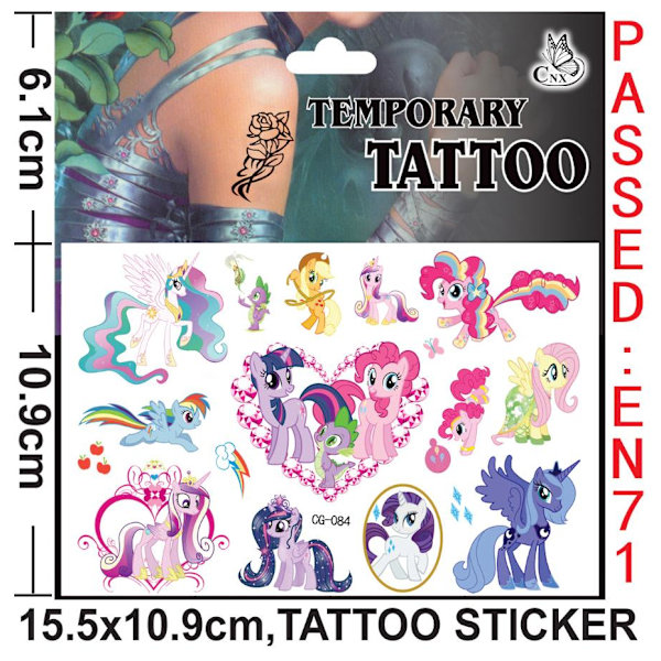 4 My little pony tatoveringer  børnetatoveringer flerfarvet