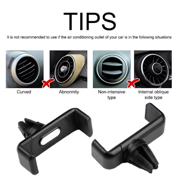 Bil Mini Telefonhållare Luftventil Montering 360° Roterbar Universal Bilnavigationsställ 1pcs