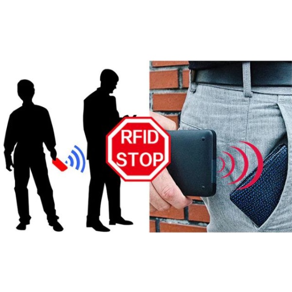 Sort RFID-beskyttelsespungskortholder 5 kort (ægte læder) Black