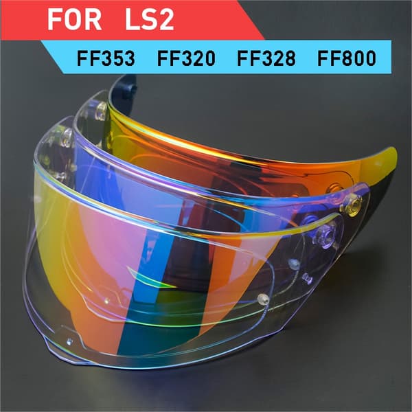 Visirer til LS2 FF320 Stream FF353 Rapid FF328 FF800 Motorcykelhjelm Original Erstatning Ekstra Linse Sort Iridium Sølv Rainbow