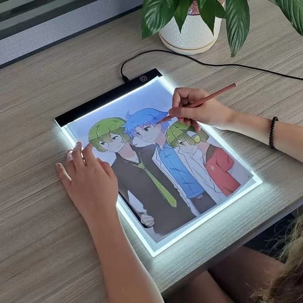 A5 Led Skiss Kopiering Ritbräda Transparent Light Board Gör det själv Målarbräda Black copy board