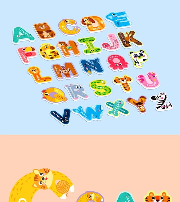 Store magnetiske bogstaver til børnemagneter. Numbers and Symbols