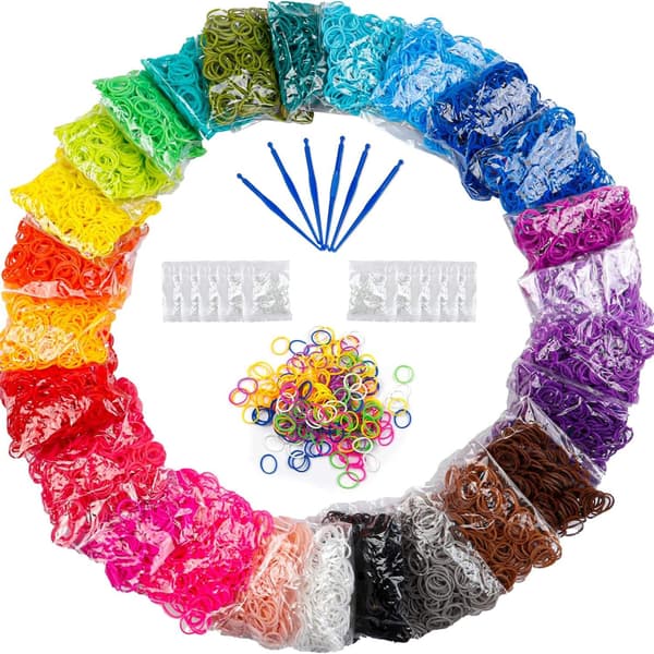 Premium Loom gummiband Refill Kit för barn - DIY Armband Making Craft Present för barn 600pcs